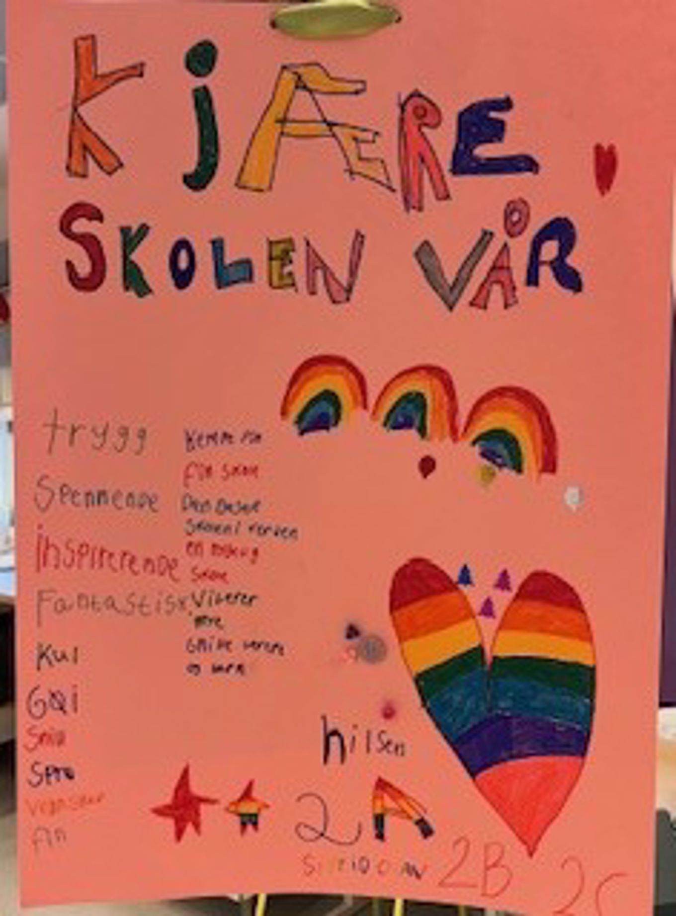 En tavle med skrift på